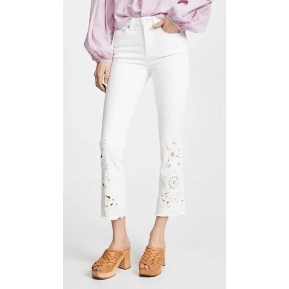 Free People Denim - Free People Cutwork Cigarette Jeans in White